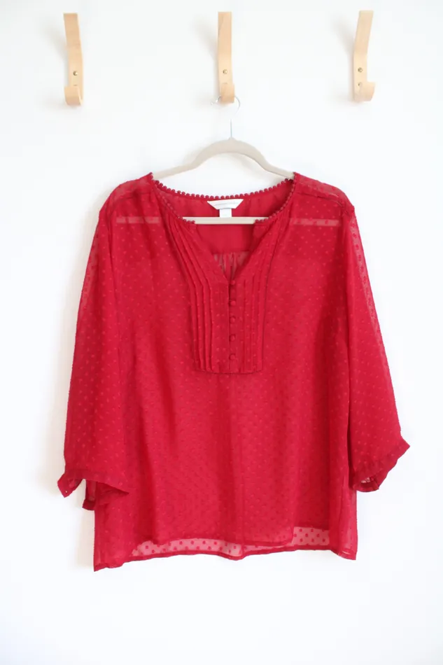 Earrings Christopher Banks Christopher Banks Swiss Dot Sheer Red Top XL