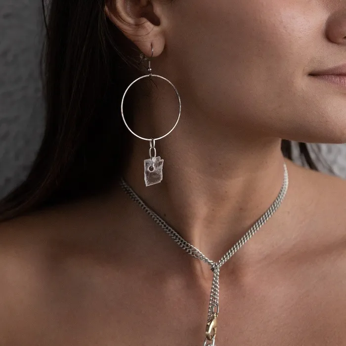 Earrings CLARITY Hoops Twisted Silver