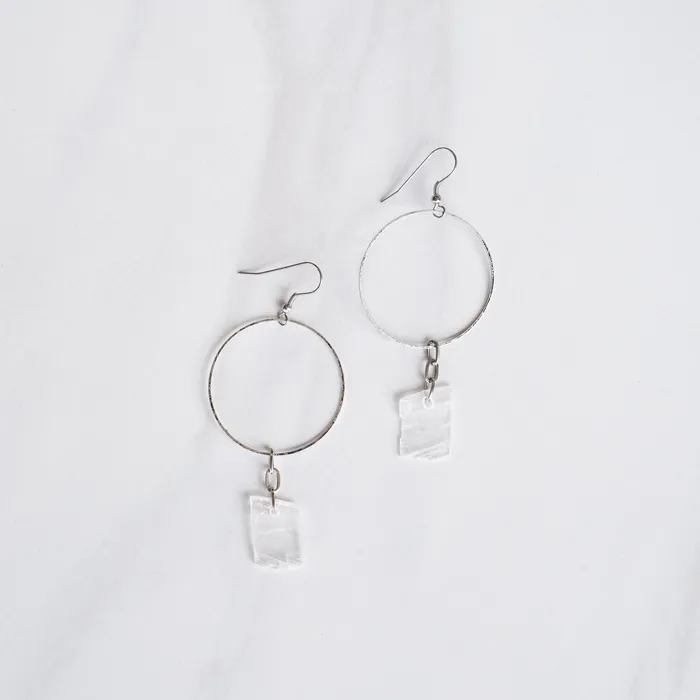 Earrings CLARITY Hoops Twisted Silver