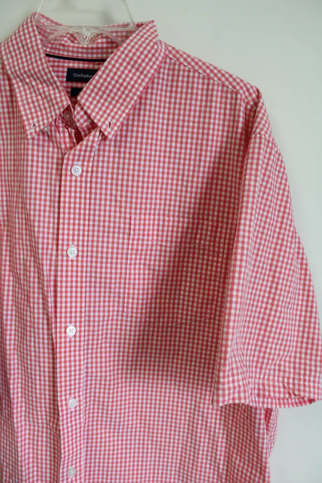 Earrings Croft Barrow Croft Barrow Pink Gingham Button Down Shirt L