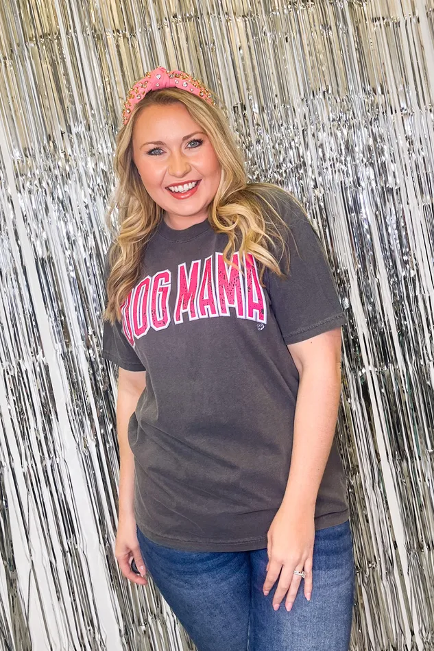 Earrings Dapper Paw Distressed Varsity Pink Dog Mama Tee Gray
