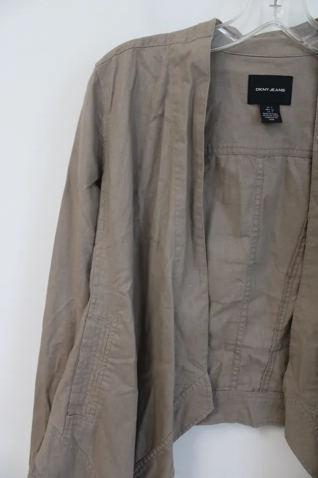 Earrings DKNY DKNY Jeans Brown Linen Blend Cardigan S