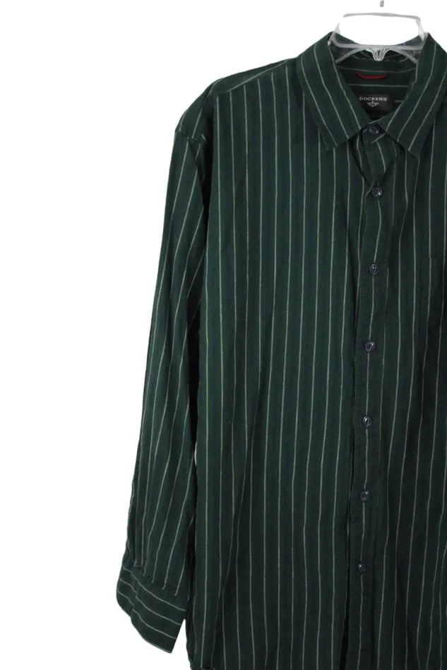 Earrings Dockers Dockers Green Striped Shirt XL