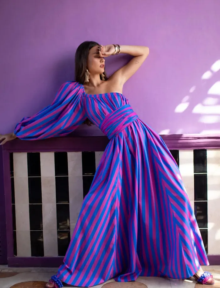 Earrings Erika Pea INES MAXI DRESS STRIPE