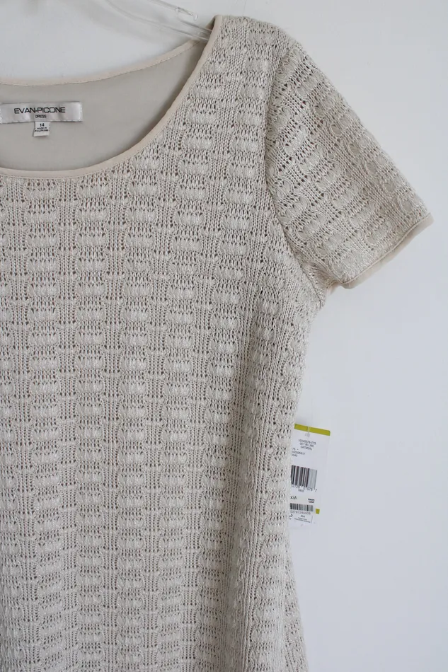 Earrings EvanPicone NEW EvanPicone Textured Tan Knit Dress 14