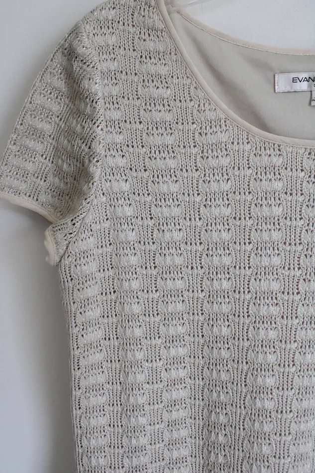 Earrings EvanPicone NEW EvanPicone Textured Tan Knit Dress 14