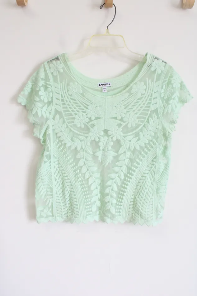 Earrings Express Mint Green Lace Top M Express