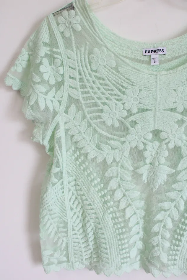 Earrings Express Mint Green Lace Top M Express