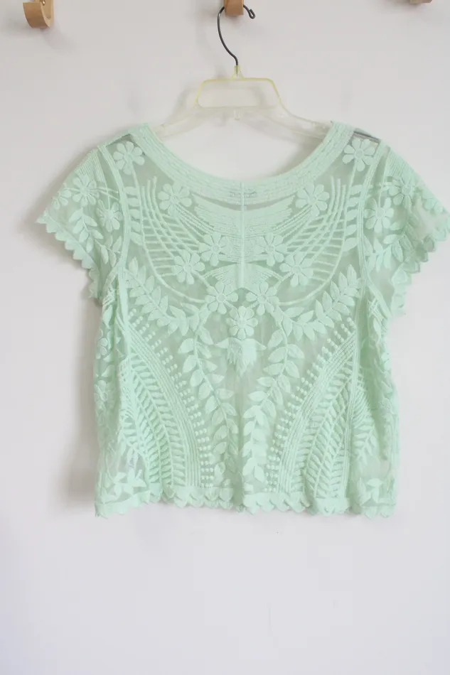 Earrings Express Mint Green Lace Top M Express