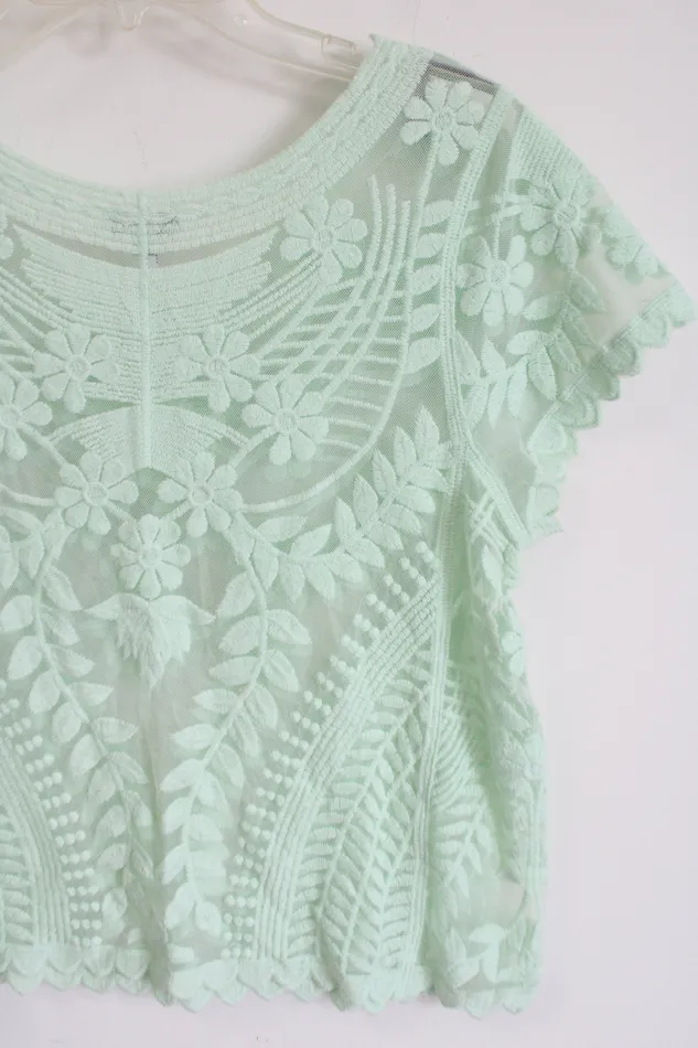 Earrings Express Mint Green Lace Top M Express