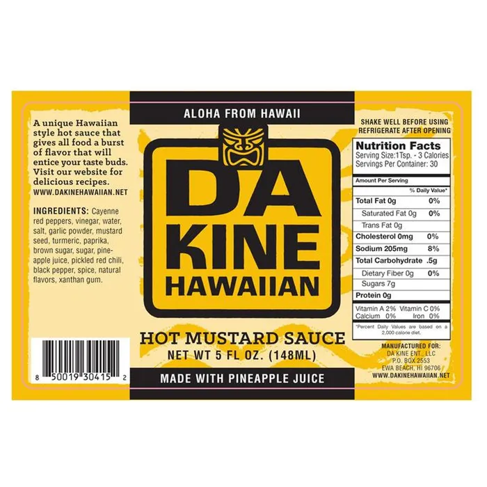 Earrings FIVESTARTRANSP Da Kine Hawaiian Hot Mustard Sauce 5 oz