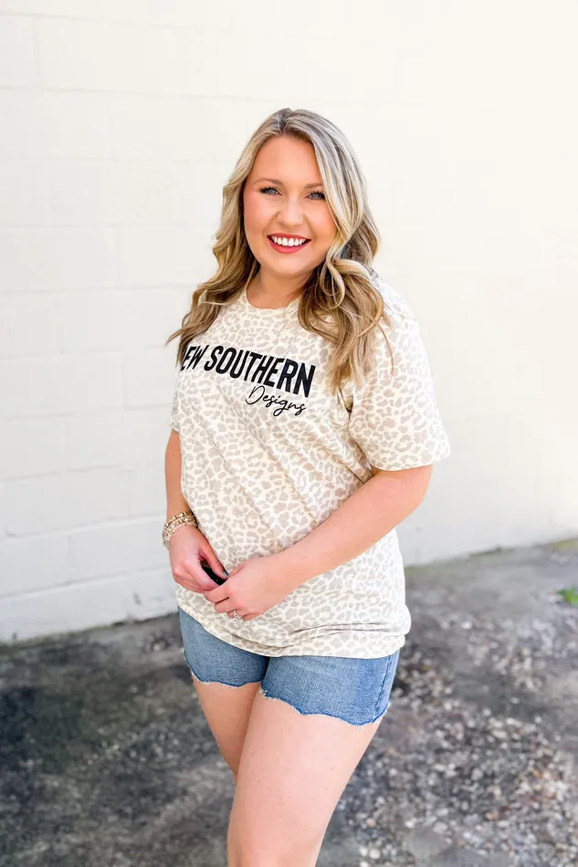 Earrings Fox and Owl Sew Southern Leopard Graphic Tee Cream