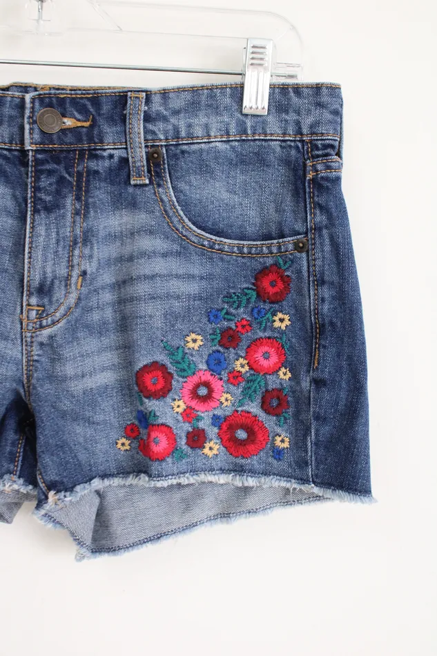 Earrings Gap Gap Sexy Boyfriend Denim Embroidered Short 4