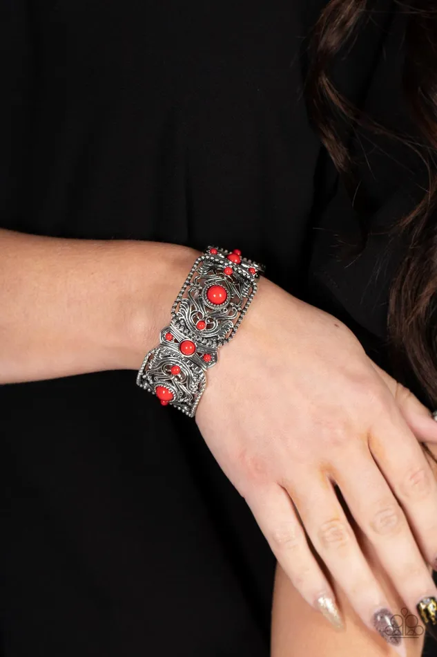 Earrings Going Going GONDOLA Red Paparazzi Accessories