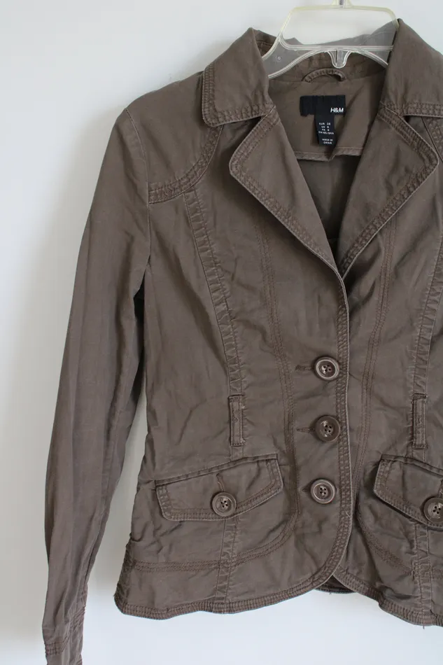 Earrings HM HM Y2K Brown Khaki Collared Jacket 6