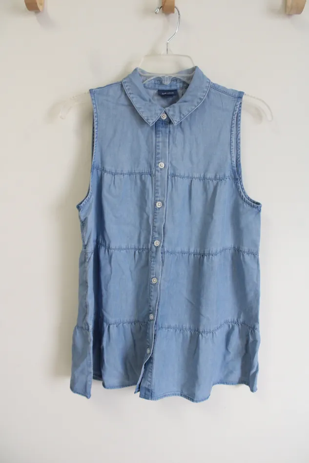 Earrings JJill JJill Denim Chambray Tiered Tank S