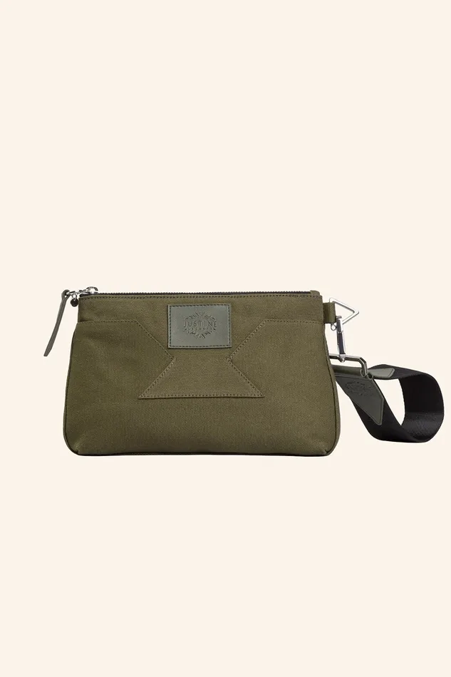 Earrings justineleconte1 JL clutch bag canvas Olive green