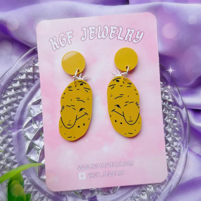 Earrings KGF Jewelry Grandpa Potato Acrylic Earrings Keychain Pin