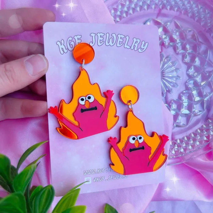 Earrings KGF Jewelry Hellmo Meme Acrylic Earrings Keychains Pins