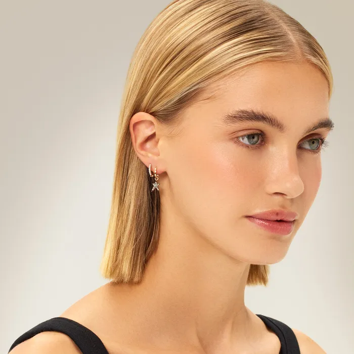 Earrings Kismet by Milka Struck Dangling Hoop Earring