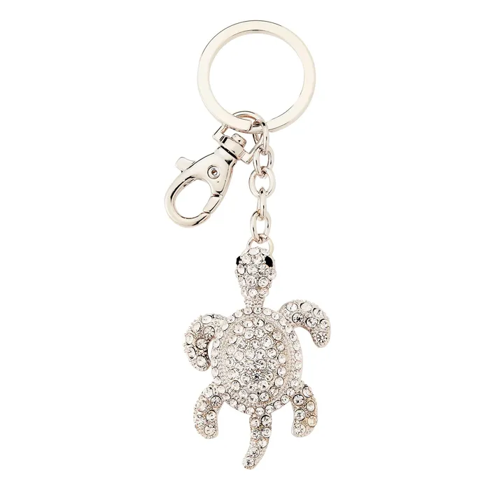 Earrings KUBLACRAFTS Kubla Crafts Clear Crystal Sea Turtle KeychainFob