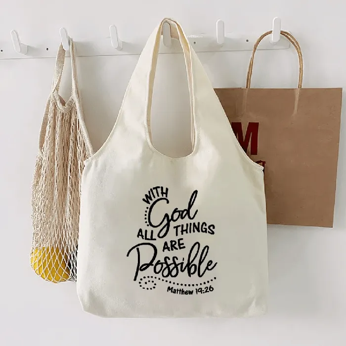 Earrings Lords Guidance Christian Quotes Canvas Tote Bags