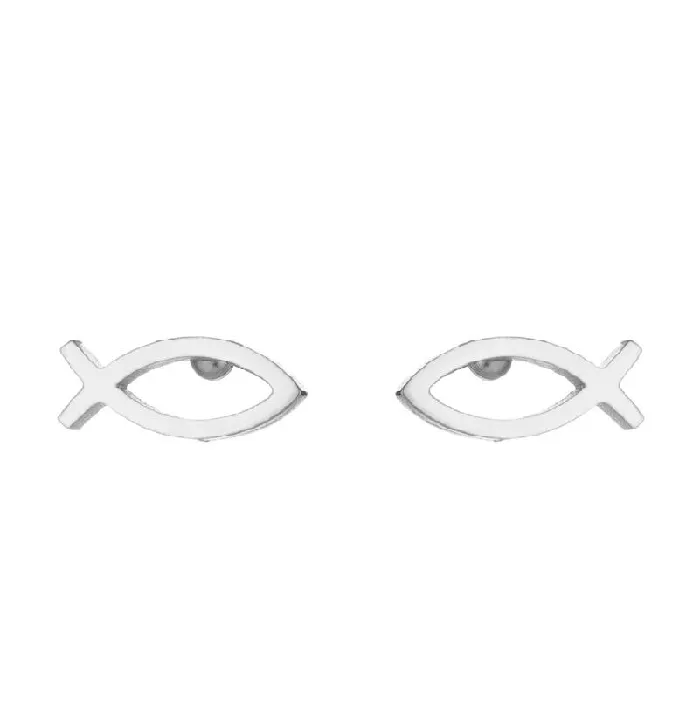 Earrings Lords Guidance Minimalist Christian Ichthys Earrings