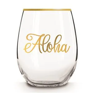 Earrings MADDENCORP Stemless Glass Golden Aloha