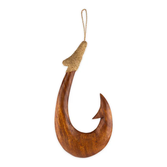 Earrings MARUEGERTZ Hand Carved Wooden Makau Hook 16x8