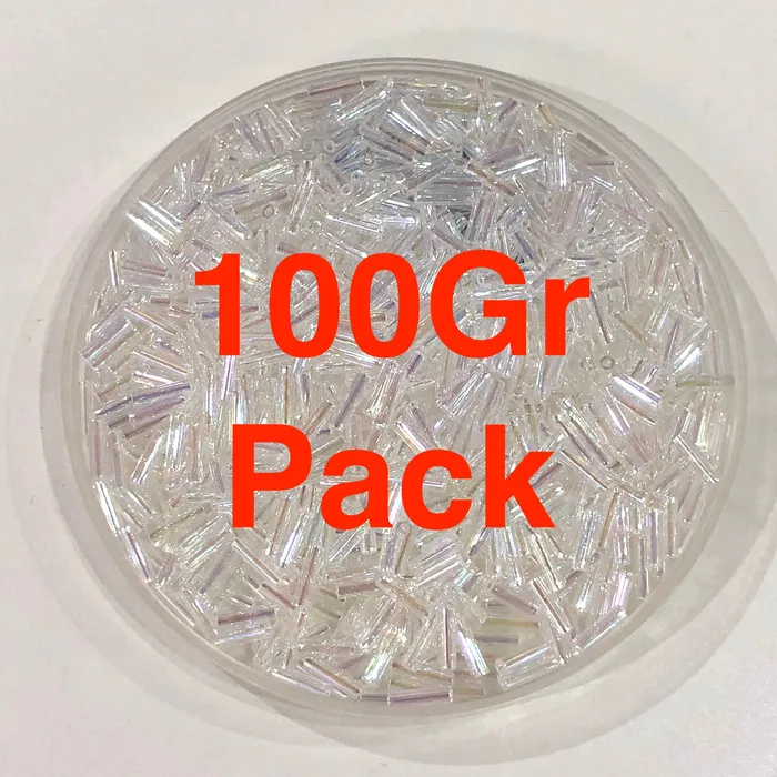 Earrings Miyuki Bugles size 6mm 0250 Crystal AB 10 grams Peppy Beads