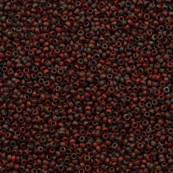 Earrings Miyuki Seed Beads 150 4513 Picasso Opaque Red Garnet Peppy Beads