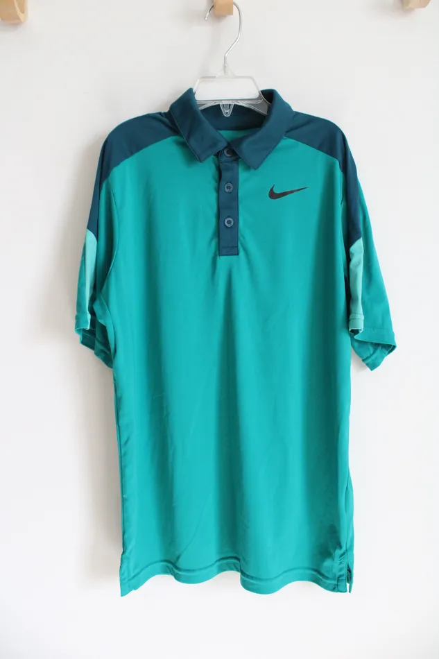 Earrings Nike Nike DriFit TriToned Teal Polo Shirt Youth M 1012