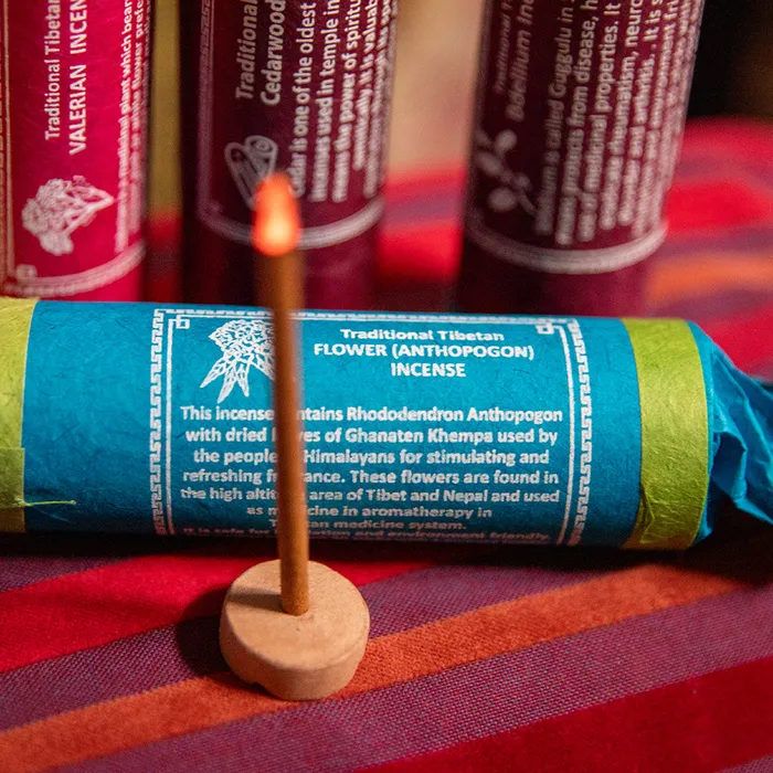 Earrings Nirvana Mala Tibetan Rhododendron Flower Incense Sticks