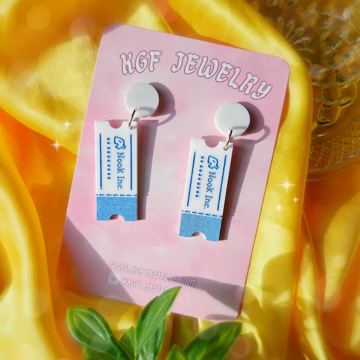 Earrings Nook Miles Ticket Acrylic Earrings Keychains Pins Magnets KGF Jewelry