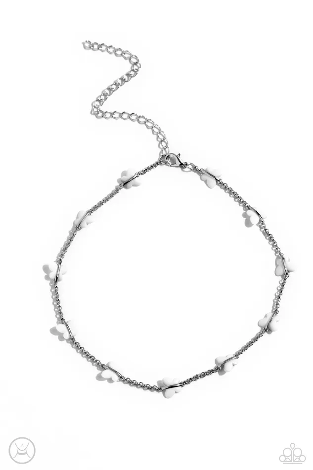 Earrings Paparazzi Accessories FLYING in Wait White