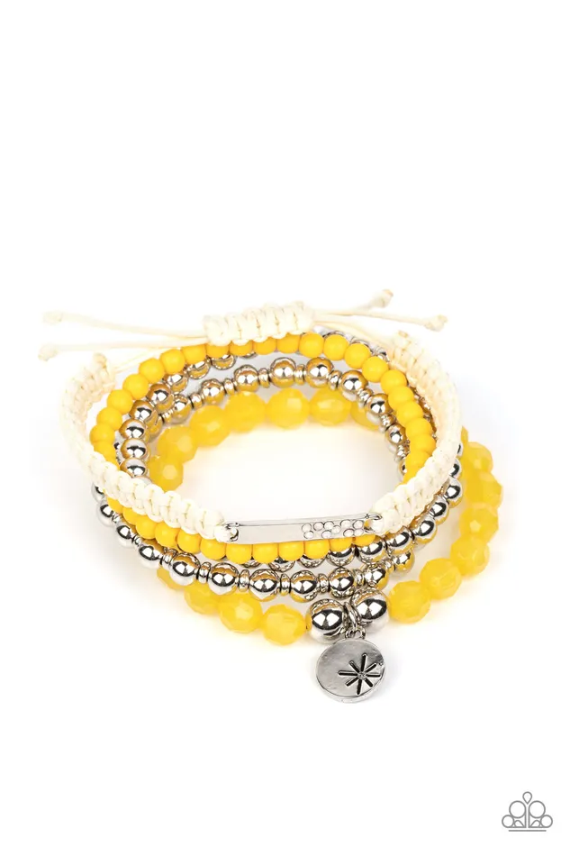 Earrings Paparazzi Accessories Offshore Outing Yellow