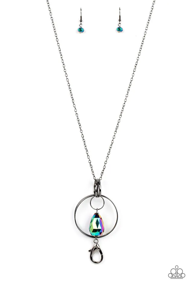Earrings Paparazzi Accessories Swinging Shimmer Multi