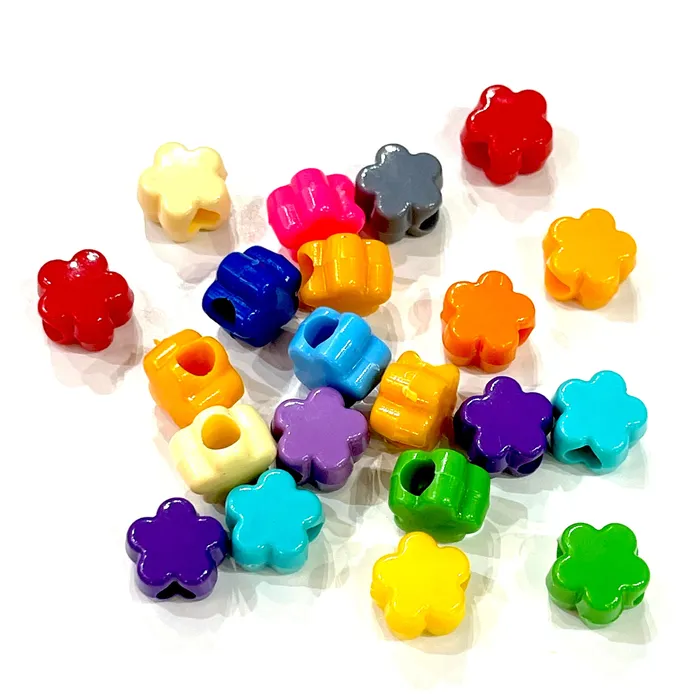 Earrings Peppy Beads 12mm Flower Shaped Acrylic Beads Assorted Acrylic Beads50Gr in a pack Earrings Peppy Beads 12mm Flower Shaped Acrylic Beads Assorted Acrylic Beads50Gr in a pack