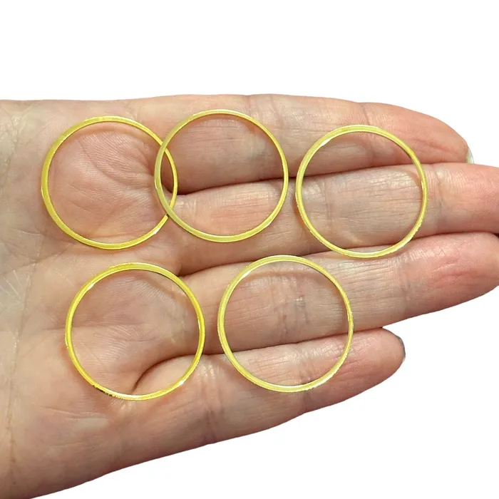 Earrings Peppy Beads 24Kt Gold Plated 26mm Connector Rings 26mm Closed Gold Rings 5 pcs in a pack Earrings Peppy Beads 24Kt Gold Plated 26mm Connector Rings 26mm Closed Gold Rings 5 pcs in a pack