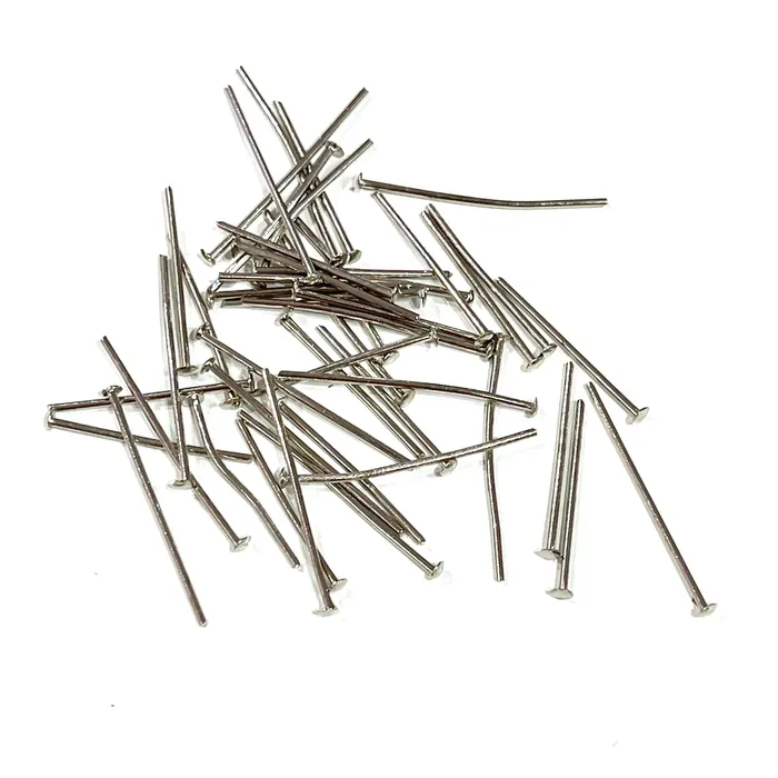 Earrings Peppy Beads 25mm Rhodium Plated Brass Head pins 07mm by 25mm Rhodium Head Pins Earrings Peppy Beads 25mm Rhodium Plated Brass Head pins 07mm by 25mm Rhodium Head Pins