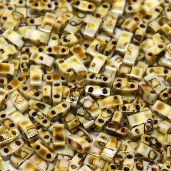 Earrings Peppy Beads Miyuki Half Tila Beads HTL4519 Picasso Opaque Yellow