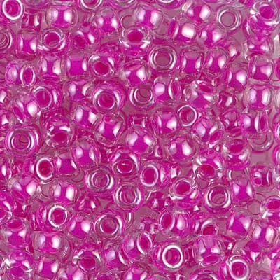 Earrings Peppy Beads Miyuki Seed Beads 60 Fuchsia Lined Crystal 0209
