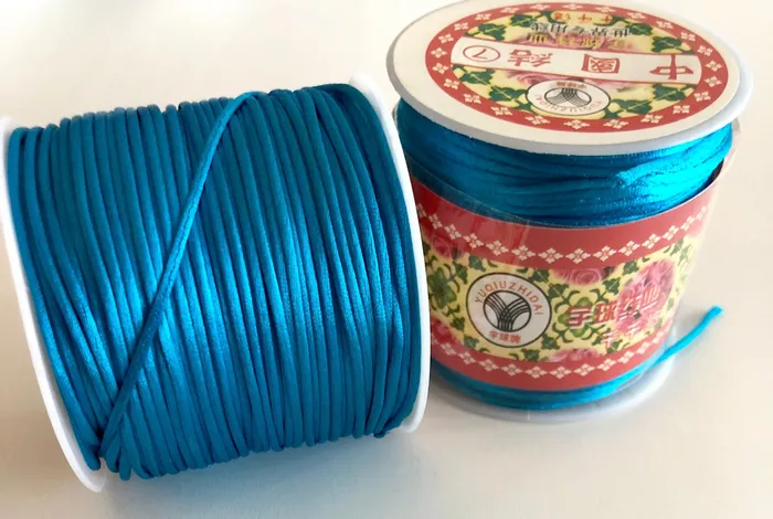 Earrings Peppy Beads Rattail Cord Kumihimo Cord Satin Silk Cord Satin Nylon Cord Macrame Knotting DIY Beading String Thread Cording 15mm
