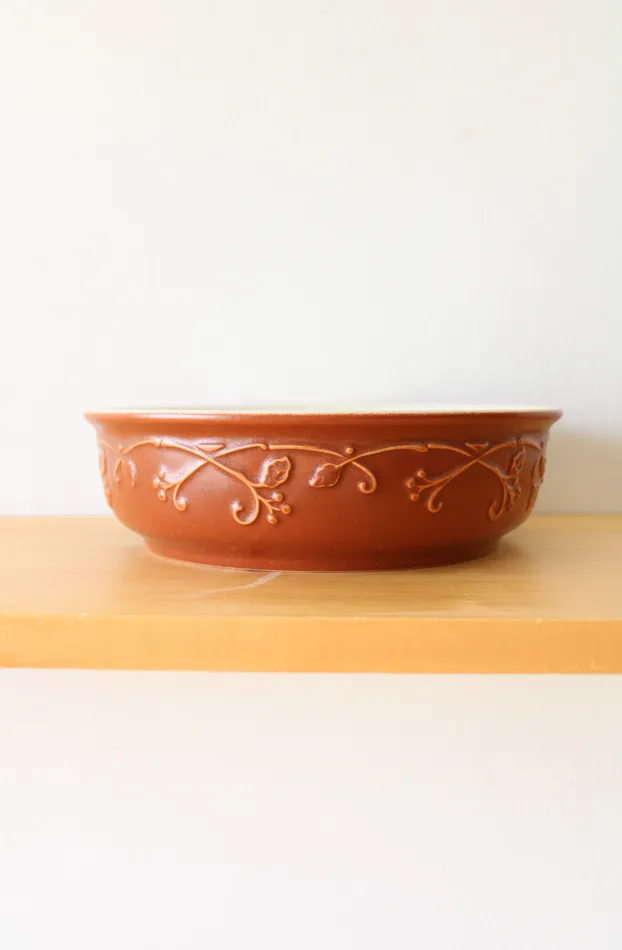 Earrings Pfaltzgraff Pfaltzgraff Mission Flower Rust Brown Circular Serving Dish 9