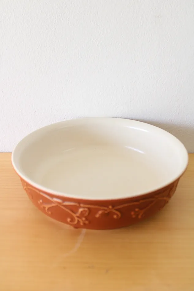 Earrings Pfaltzgraff Pfaltzgraff Mission Flower Rust Brown Circular Serving Dish 9