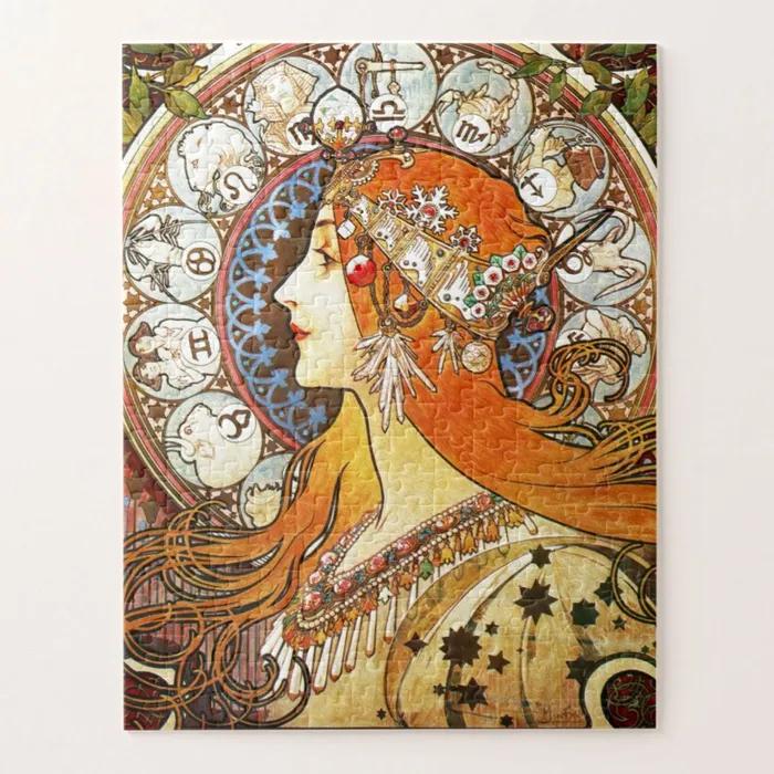 Earrings Portraits by NC Alphonse Mucha La Plume Zodiac Art Nouveau Traditional Thick Jigsaw Puzzle for Adults 30 to 1000 Pieces Earrings Portraits by NC Alphonse Mucha La Plume Zodiac Art Nouveau Traditional Thick Jigsaw Puzzle for Adults 30 to 1000 Pieces