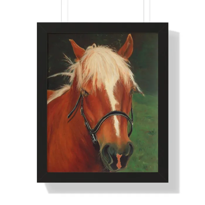 Earrings Portraits by NC Brown Horse Framed Vertical Poster