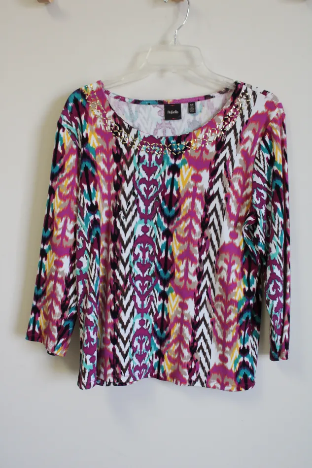 Earrings Rafaella Rafaella Purple Patterned Shirt L