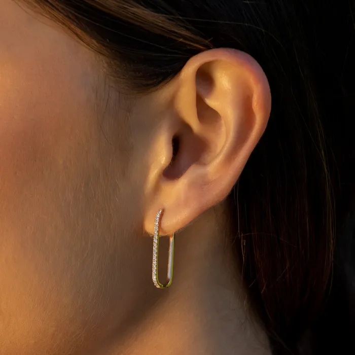 Earrings Rose Gold and Diamond Everyday Timeless 25mm Hoops RACHEL LYNN CHICAGO