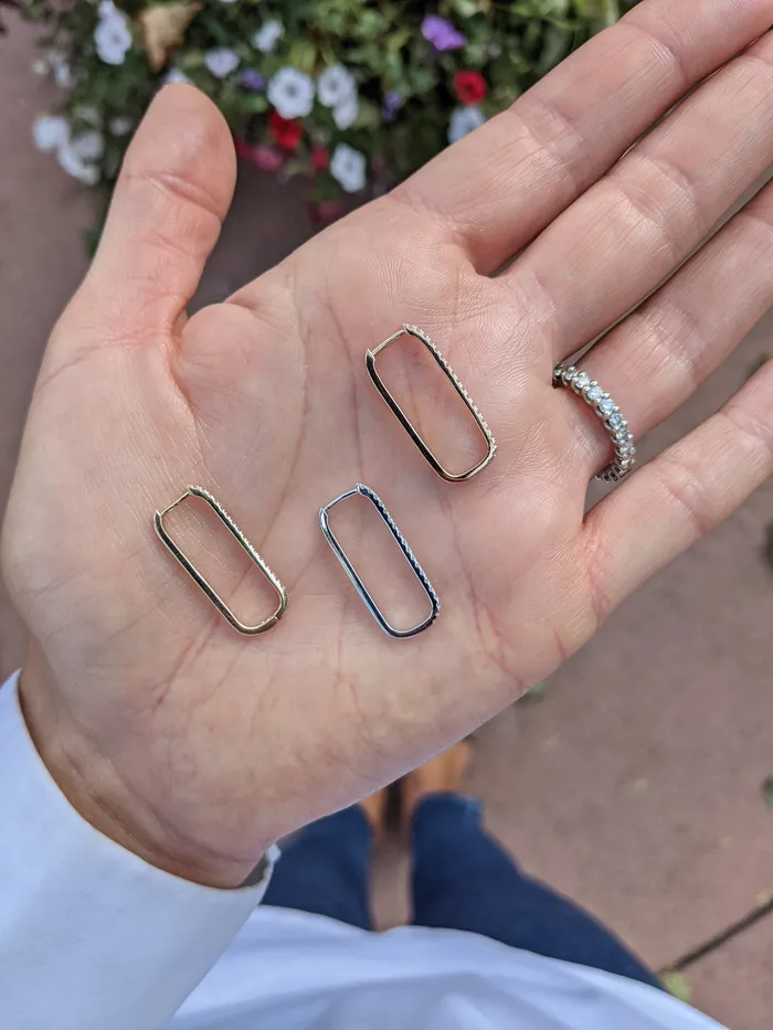 Earrings Rose Gold and Diamond Everyday Timeless 25mm Hoops RACHEL LYNN CHICAGO